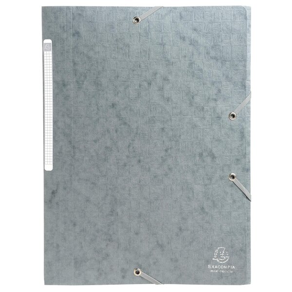 Chemises À Élastiques Carte Lustrée 3 Rabats Monobloc - Gris - X 50 - Exacompta