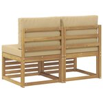 vidaXL 2 Pièce Sofa de milieu extérieur Bois d'Acacia Massif Blanc