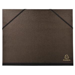 Carton À Dessin Kraft Noir Vernis Avec Élastiques 26x33 Cm - Pour Formats A4 Et 24x32 Cm - Noir - X 10 - Exacompta