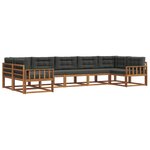 vidaXL Ensemble de canapés d'extérieur 7 Pièces Naturel et Anthracite