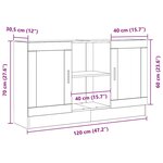 vidaXL Buffet Noir 120 x 30.5 x 70 cm Bois d'ingénierie