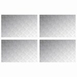 vidaXL Plaques à damier 4 Pièces Argent 80 x 50 cm Aluminium