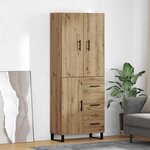 vidaXL Haut Armoire 2 Pièces Chêne artisanal Bois Aggloméré et Verre