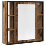 vidaXL Armoire à miroir de salle de bain vieux bois bois d'ingénierie