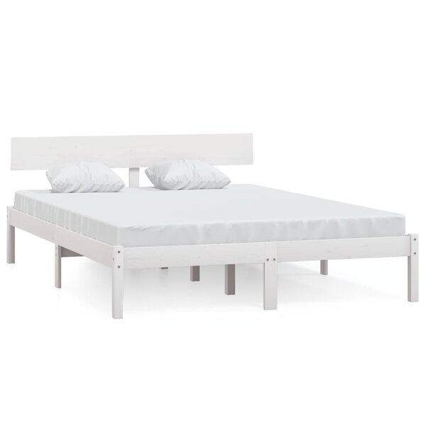 vidaXL Cadre de lit sans matelas blanc bois massif 120x200 cm