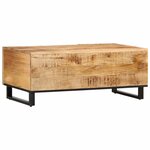 vidaXL Table basse 100x55x40 cm bois de manguier massif brut