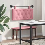 vidaXL Tête de lit suspendue Avec lumière LED Rose Velours
