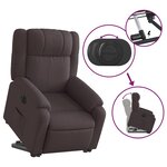 vidaXL Fauteuil inclinable électrique marron foncé tissu