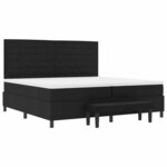 vidaXL Lit à ressorts avec matelas Noir 200 x 200 cm tissu