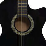 vidaXL Jeu de guitare 12Pièces occidental avec égaliseur et 6 cordes Noir
