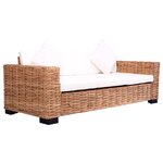 vidaXL Ensemble de canapés de jardin 2 Pièces avec coussins Rotin naturel