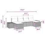 vidaXL Ensemble de canapé de jardin avec coussin 6 Pièces Noir Poly rotin