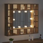 vidaXL Armoire Miroir avec étagère Chêne artisanal 91 x 15 x 76 5 cm
