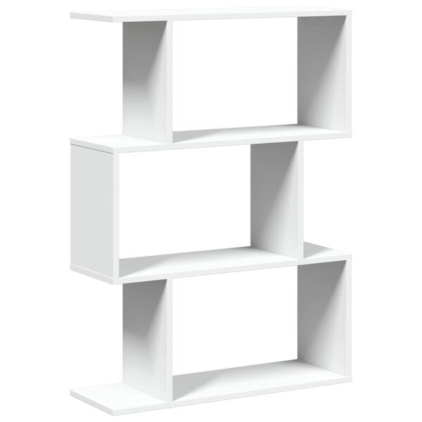 vidaXL Bibliothèque séparateur de pièce à 3 niveaux Blanc 70 x 24 x 97 cm Bois d'ingénierie