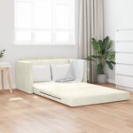 vidaXL Canapé-lit au sol 2-en-1 Crème 124x204x61 cm Velours