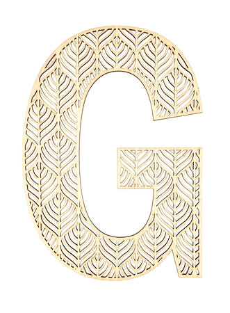 Lettre G en bois Alphabet géant ajouré 24 cm