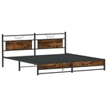 vidaXL Cadre de lit en métal sans matelas chêne fumé 193x201 cm