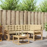 vidaXL Ensemble de canapés d'extérieur 5 Pièces Blanc et Beige