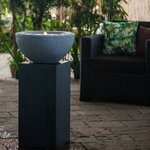 HEISSNER Cuboïde de fontaine de terrasse 39x39x68 cm Noir