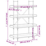vidaXL Bibliothèque à 4 niveaux chêne fumé 100x33x145 5 cm