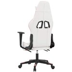 vidaXL Chaise de jeu de massage avec repose-pied Blanc&Rose Similicuir