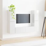 vidaXL Ensemble meuble TV 6 Pièces Blanc brillant Bois d'ingénierie