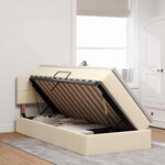 vidaXL Lit avec rangement et matelas Crème 90 x 200 cm Velours