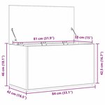 Coffre de rangement vidaXL Noir Chêne 84x42x46 cm en bois d'ingénierie