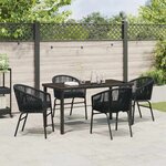 vidaXL Ensemble de salle à manger pour jardin 5 Pièces Noir Poly rotin