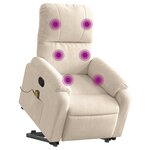 vidaXL Fauteuil inclinable de massage beige tissu microfibre