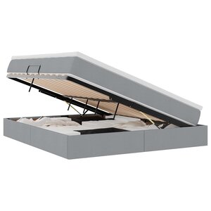 vidaXL Lit avec rangement et matelas Gris clair 180 x 200 cm Polyester