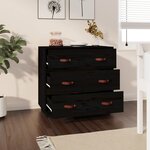 vidaXL Buffet Noir 80x40x75 cm Bois massif de pin