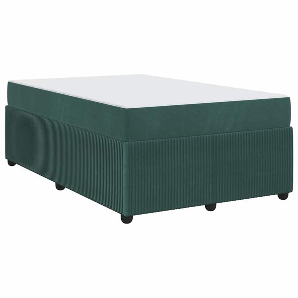 vidaXL Cadre de lit avec matelas Vert foncé 120 x 200 cm tissu