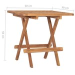 vidaXL Table pliable de jardin 50x50x50 cm Bois de teck solide