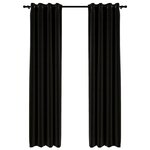 vidaXL Rideaux occultants Aspect de lin 2 Pièces Anthracite 140x245 cm