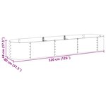 vidaXL Lit surélevé de jardin 320x80x44 cm Acier galvanisé Gris