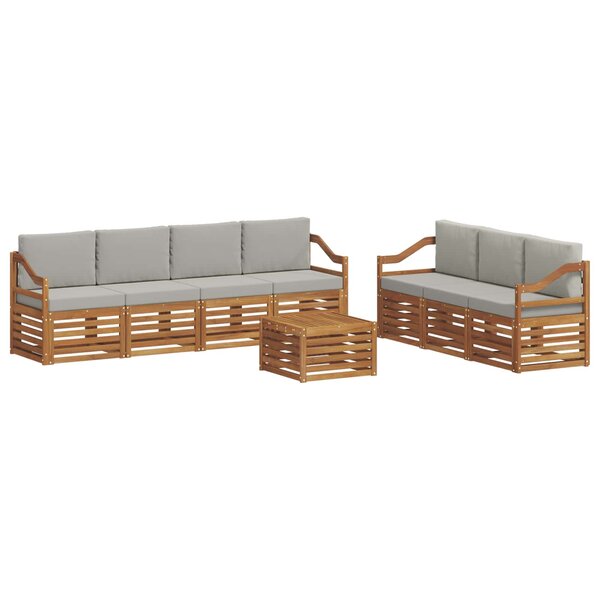 vidaXL Ensembles de canapés avec coussin 8 Pièces Gris Naturel et Clair