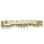 vidaXL Salon de jardin 9 Pièces avec coussins Marron miel Bois de pin