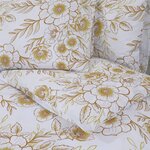 vidaXL Ensemble de housse de couette blanc et marron 135x200 cm Coton