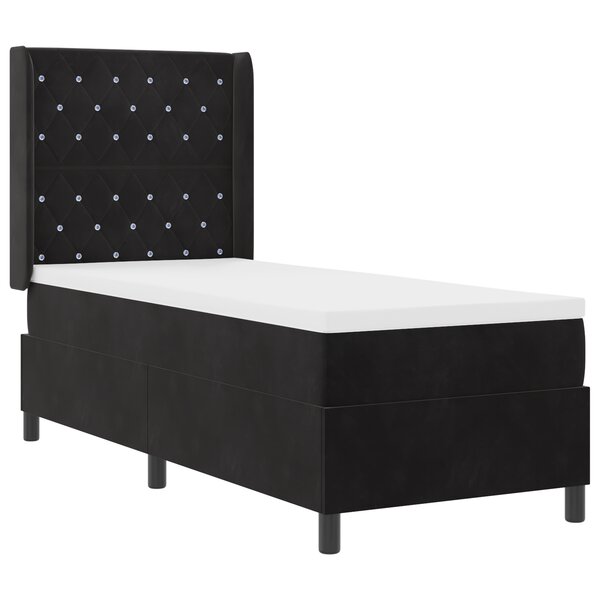 vidaXL Lit coffre avec matelas noir 80x200 cm velours
