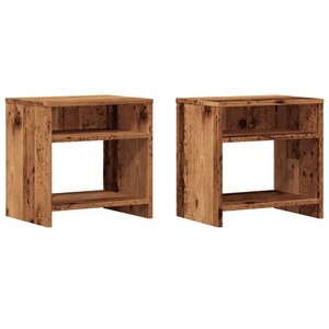 vidaXL Tables de chevet 2 Pièces vieux bois 40x30x40 cm bois d'ingénierie