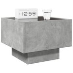 vidaXL Table de chevet avec LED infini gris béton 40x40x30 cm