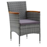 vidaXL Mobilier à dîner de jardin et coussins 7Pièces Résine tressée Gris