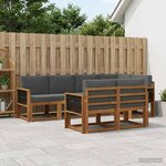 vidaXL Ensemble de canapés d'extérieur 7 Pièces Naturel et Anthracite