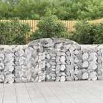 vidaXL Paniers à gabions arqués 13 Pièces 300x30x100/120 cm fer galvanisé