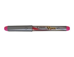 Stylo plume jetable v-pen silver pte moyenne rose x 12 pilot