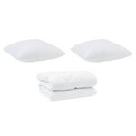 vidaXL Couette Autre avec oreiller 3 Pièces Blanc 200 x 220 cm Microfibre