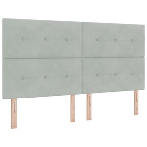 vidaXL Tête de lit avec tête de lit Gris clair 180 cm Cuir synthétique