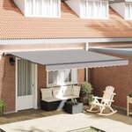 vidaXL Auvent Rétractable Gris clair 400 × 300 cm Tissu et Aluminium