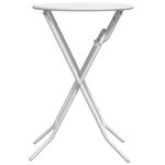vidaXL Table de jardin pliante Blanche Ø50x72 cm Acier